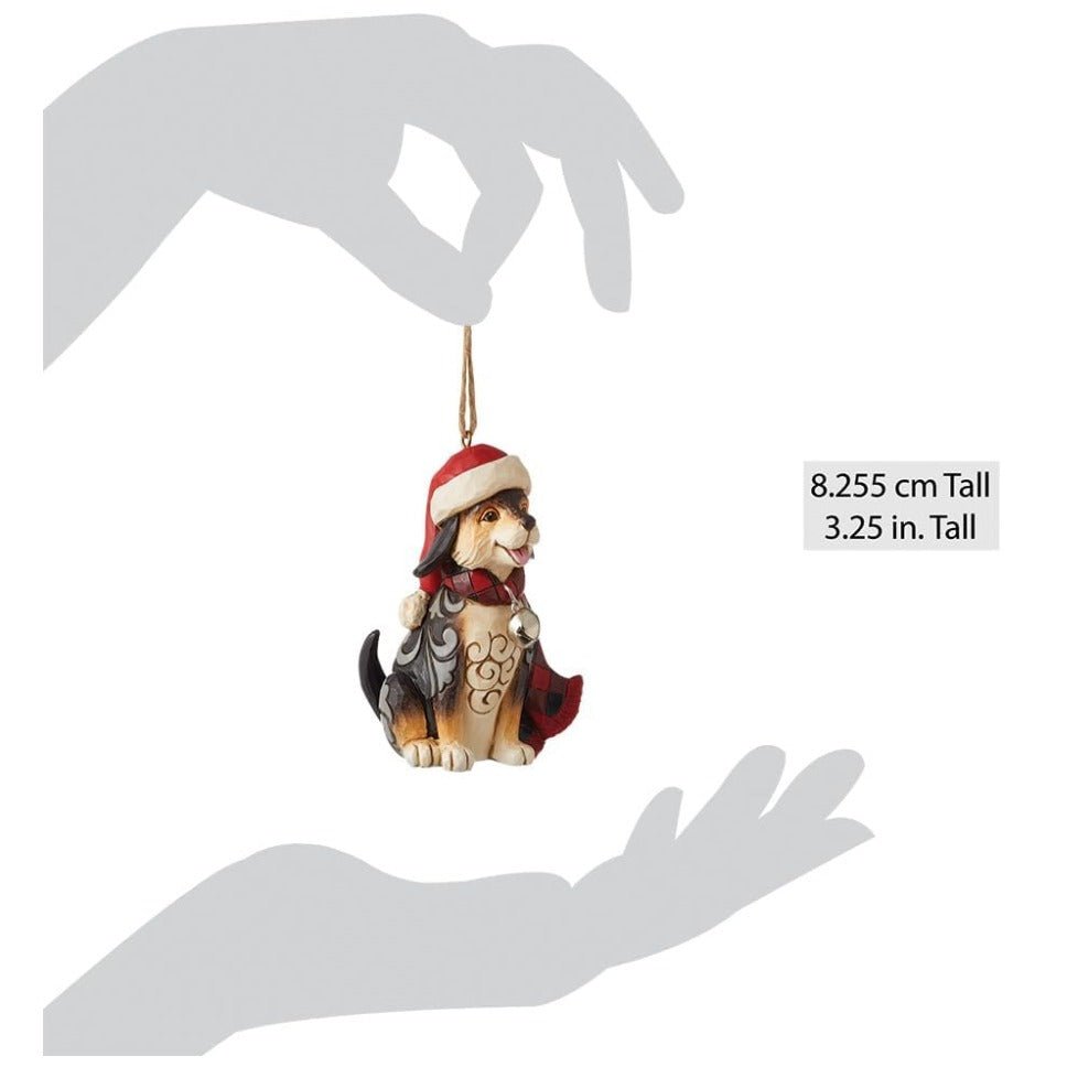 Jim Shore Highland Glen Dog Wearing Plaid Scarf Ornament