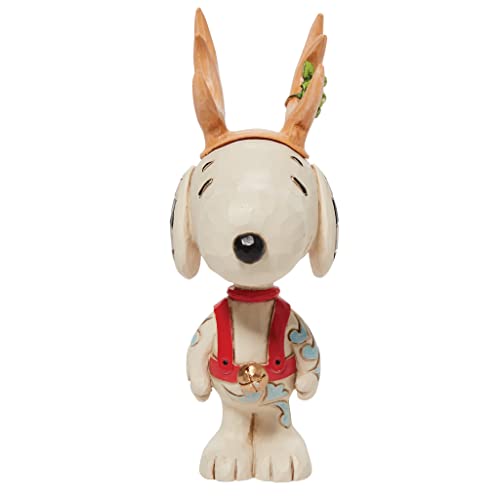 Jim Shore Peanuts Snoopy Reindeer Miniature Figurine, 3.82 Inch