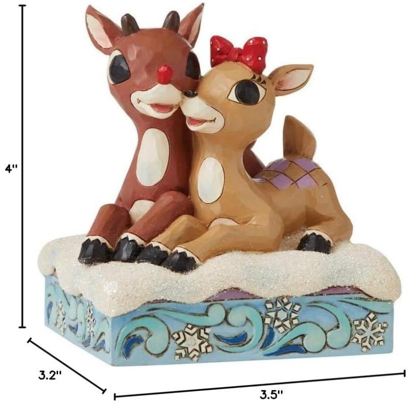 Jim Shore Rudolph and Clarice Laying Down Christmas Figurine