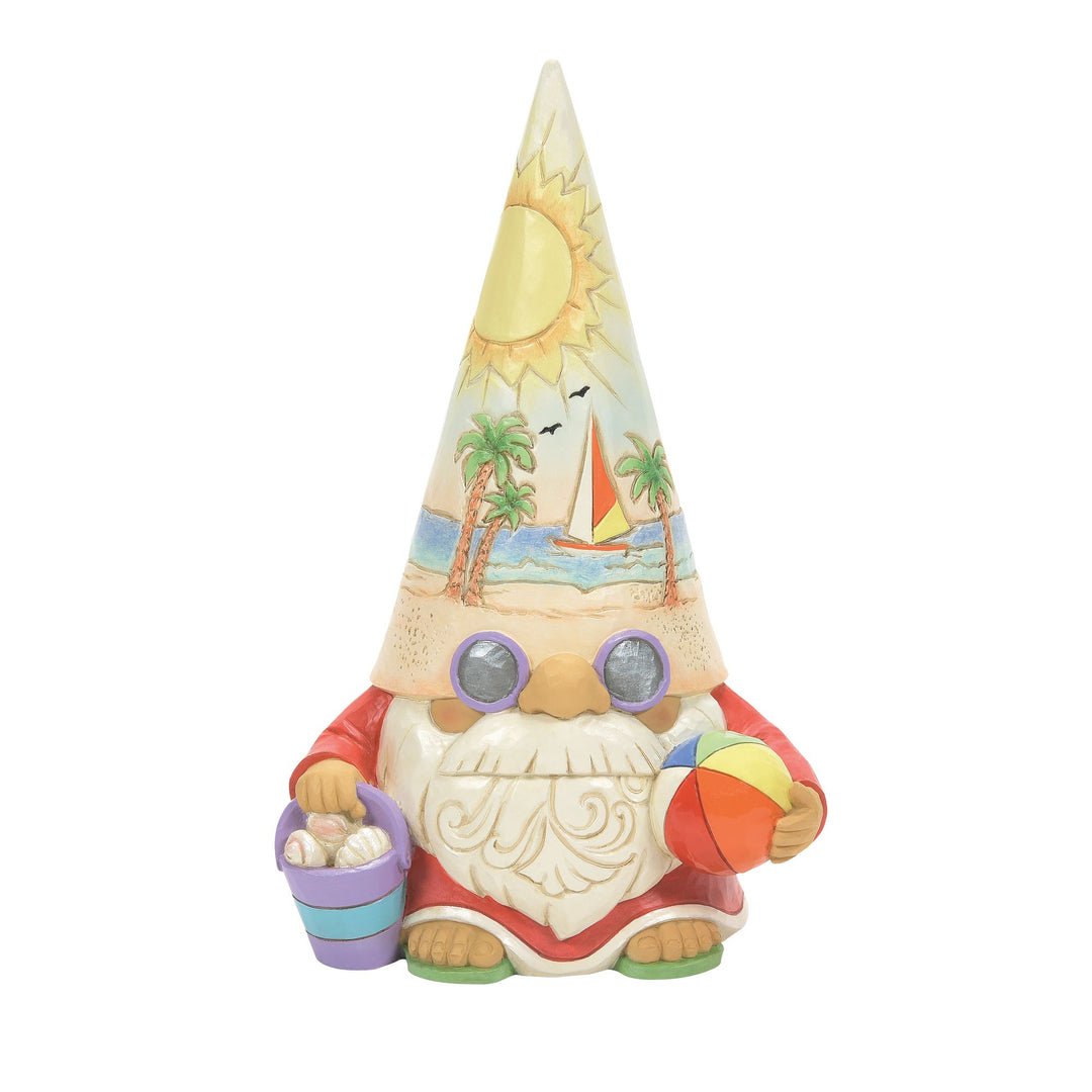 Jim Shore "Time for a shell - ebration!" Coastal Gnome Beachball Figurine