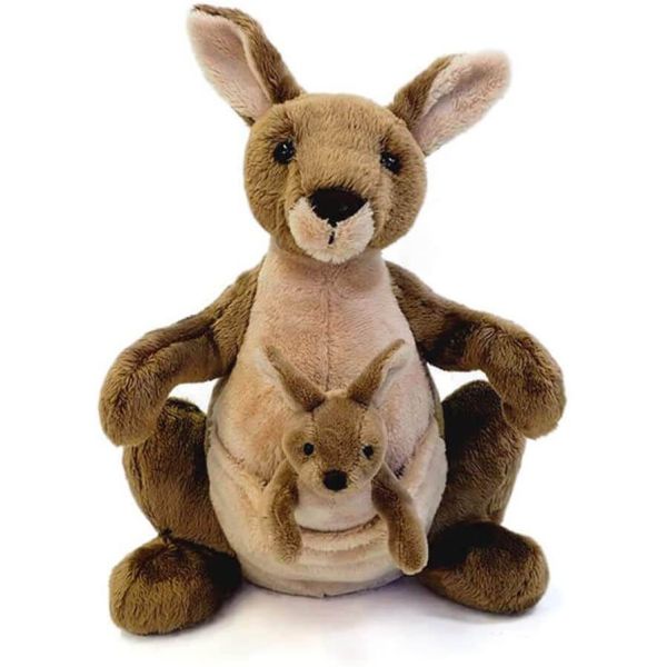 Jirra Kangaroo with Removable Joey Plush, 10”