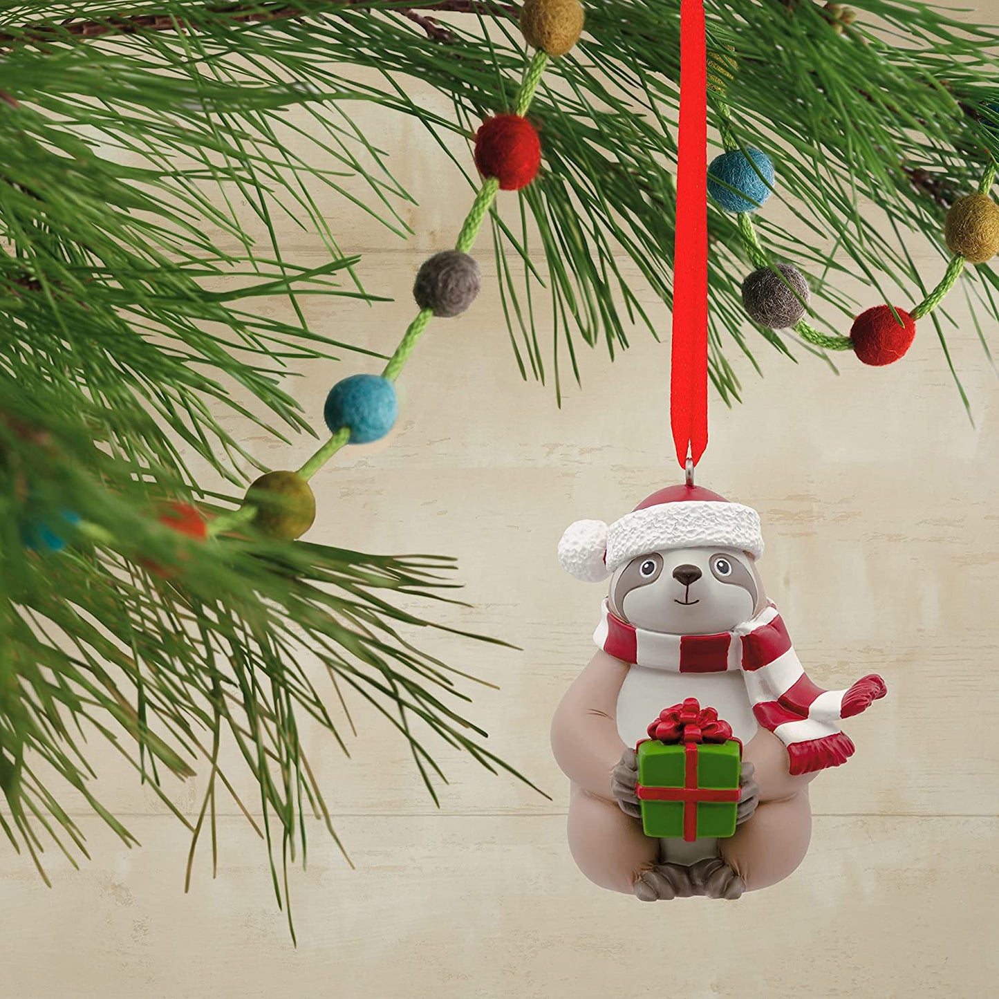 Jolly Sloth Tree Trimmer Ornament
