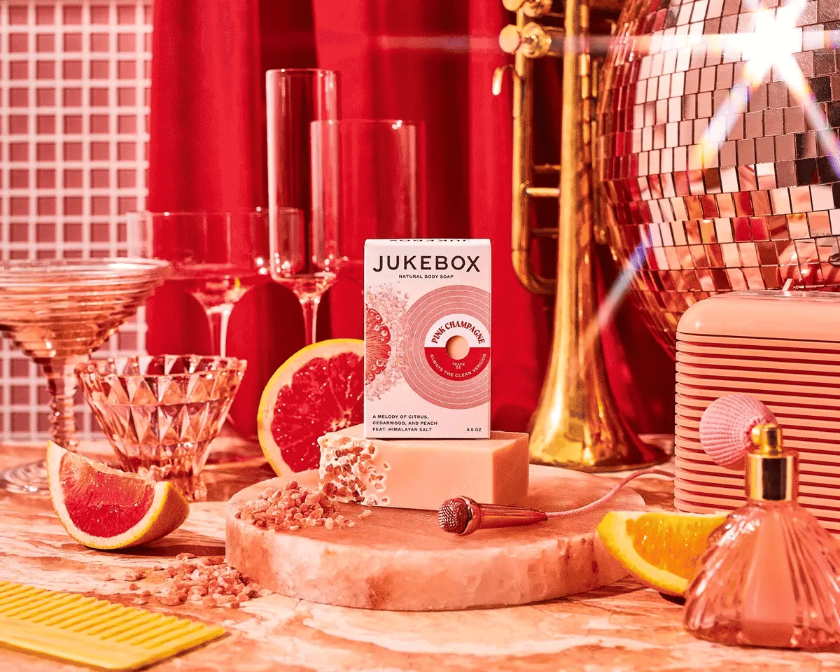 Jukebox All Natural Bar Soap, Pink Champagne
