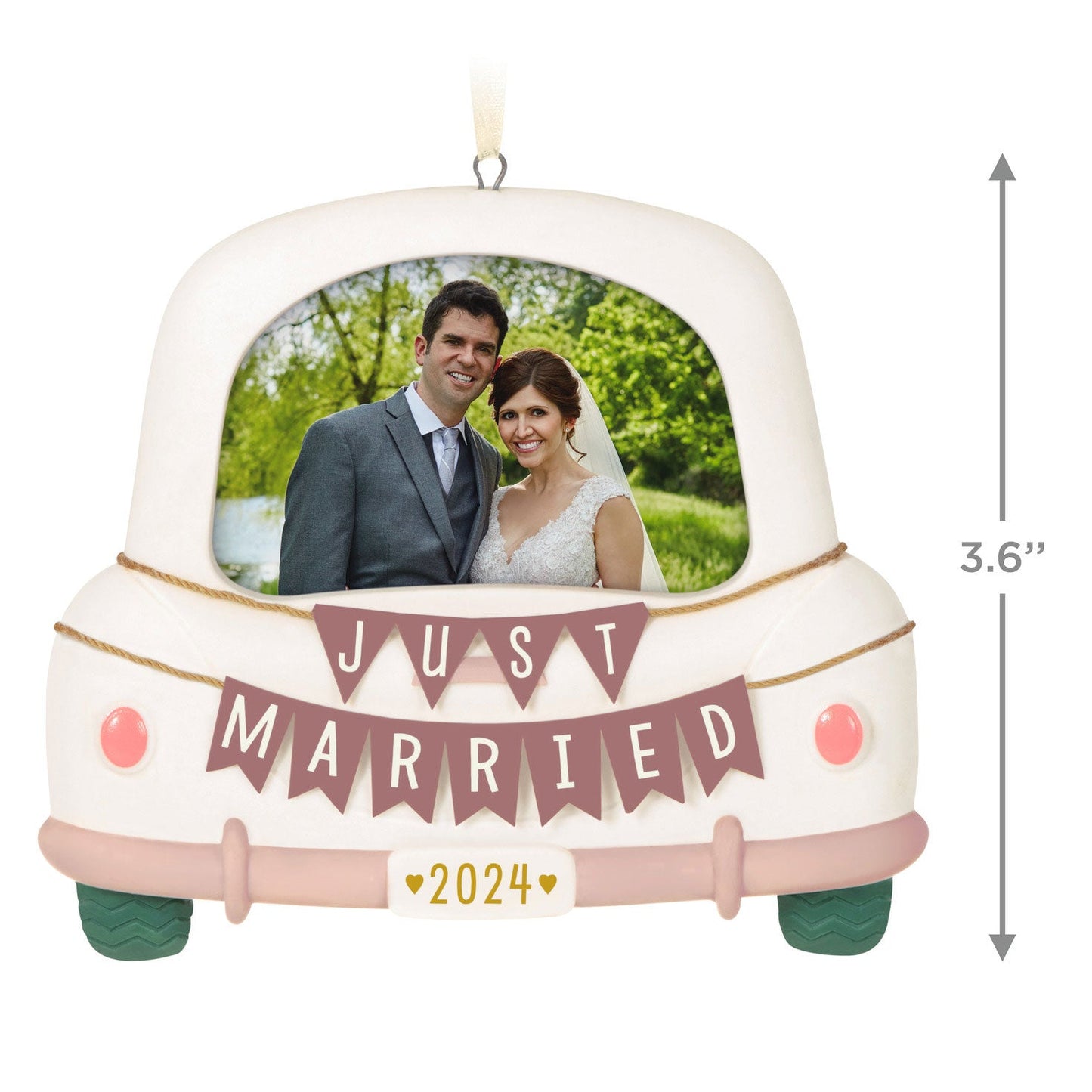 Just Married 2024 Porcelain Photo Frame Keepsake Ornament