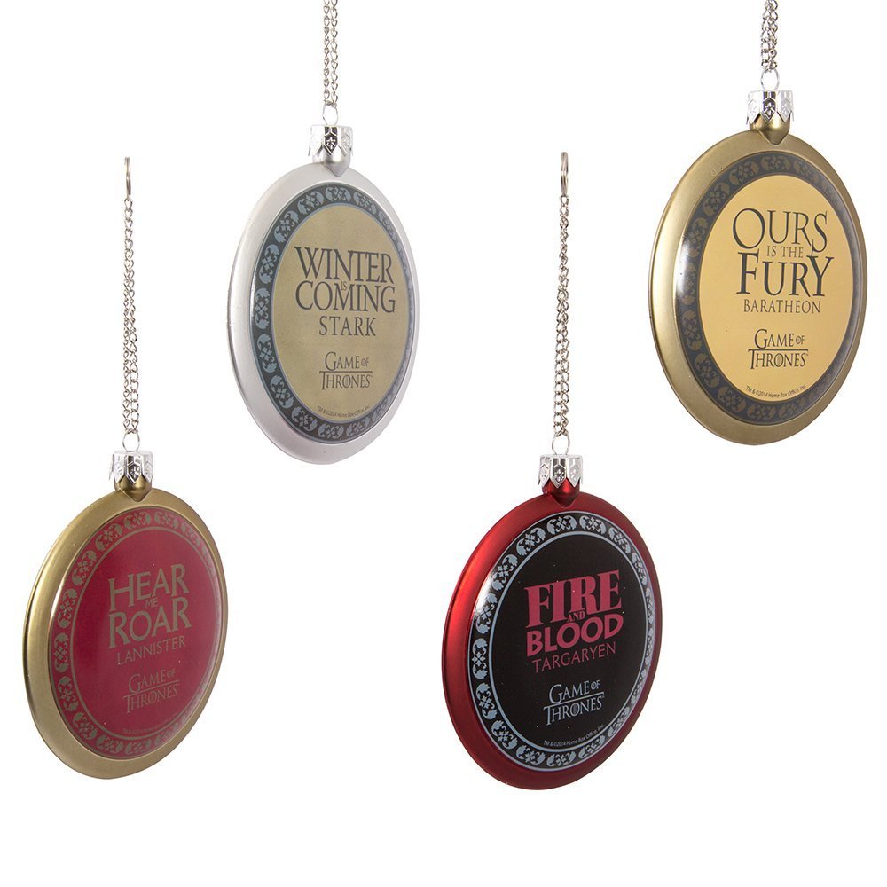 Kurt Adler Game of Thrones 4 pc Disc Ornament Set