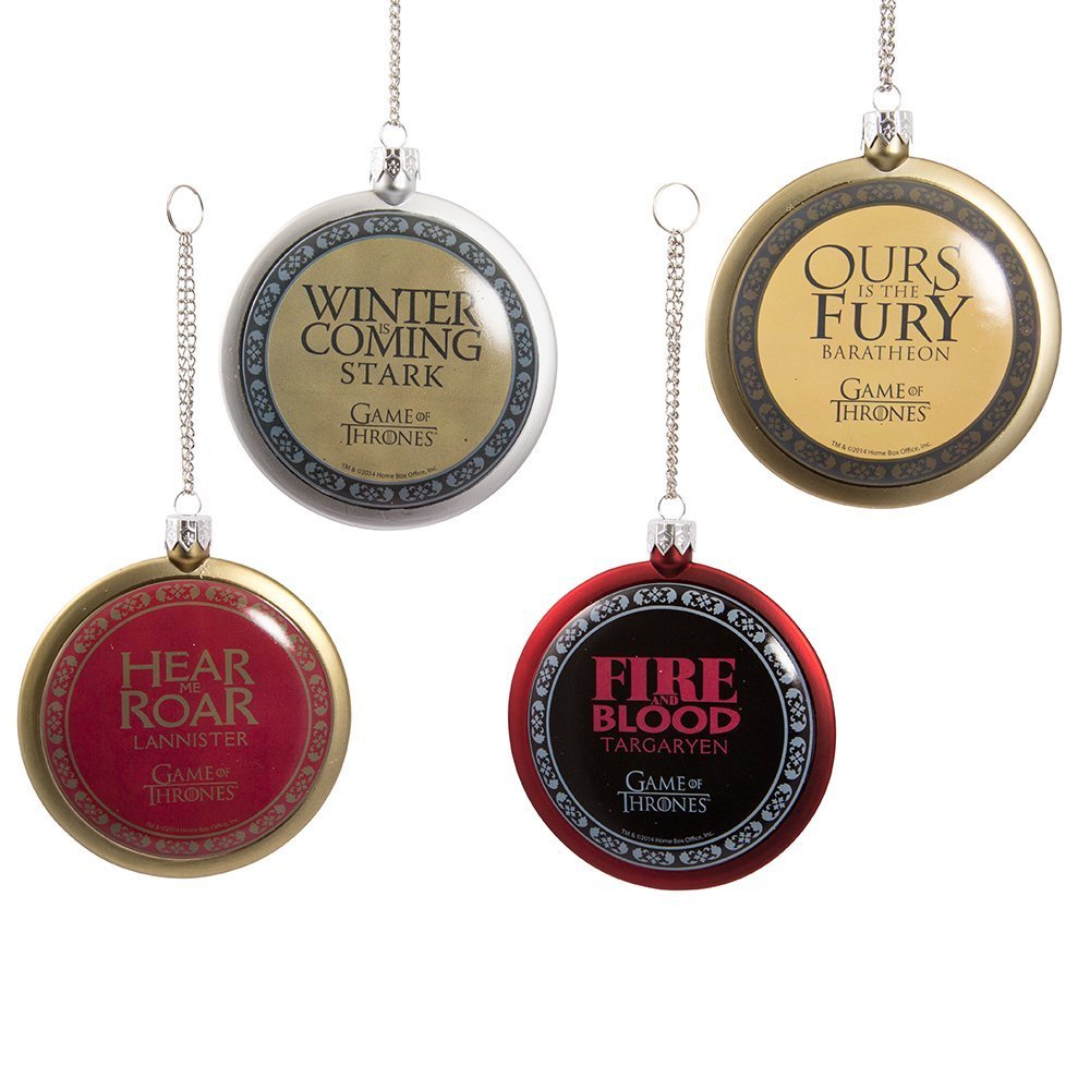 Kurt Adler Game of Thrones 4 pc Disc Ornament Set