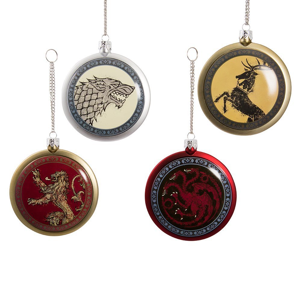 Kurt Adler Game of Thrones 4 pc Disc Ornament Set