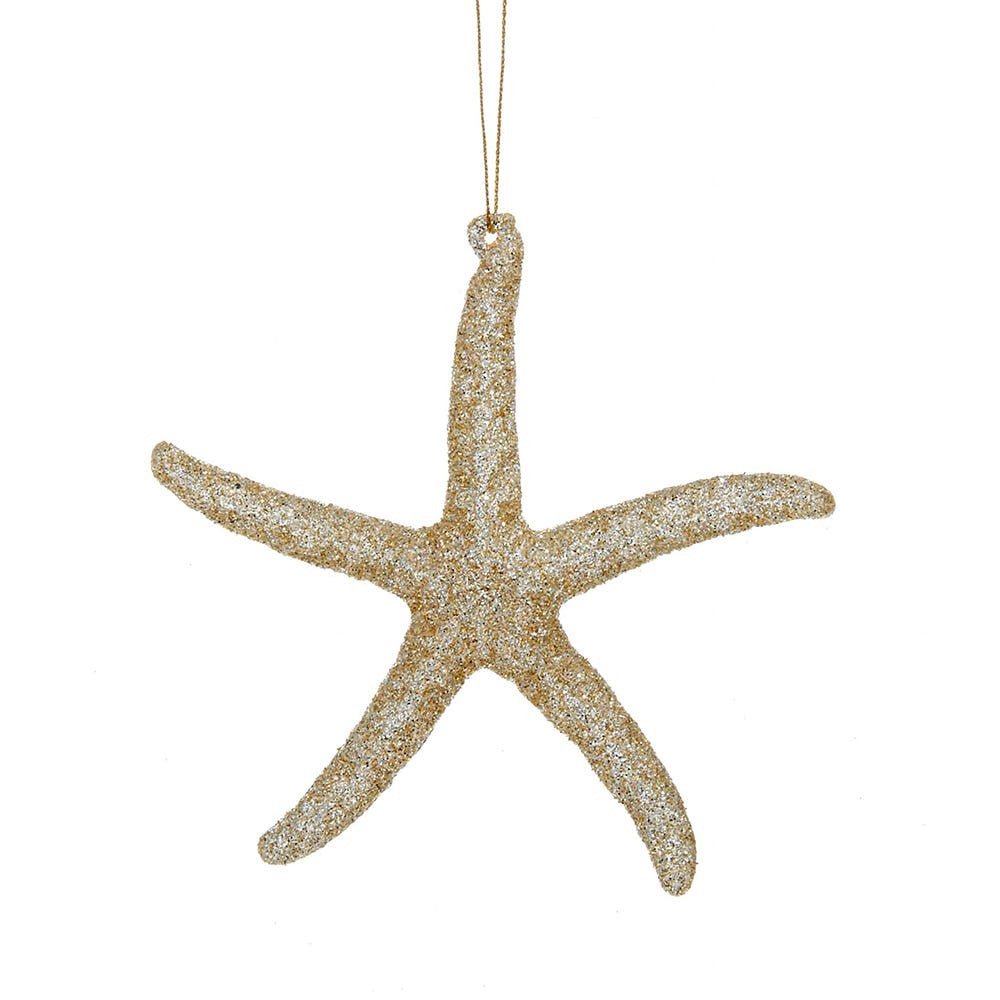 Kurt Adler Gold Glitter Starfish Acrylic Ornament
