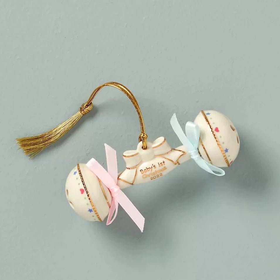 Lenox 2022 Baby's First Christmas Rattle Ornament
