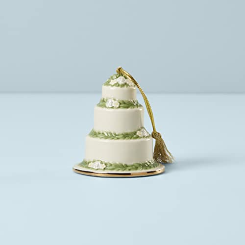 Lenox 2022 Our First Christmas Together Cake Ornament, 0.35, Ivory