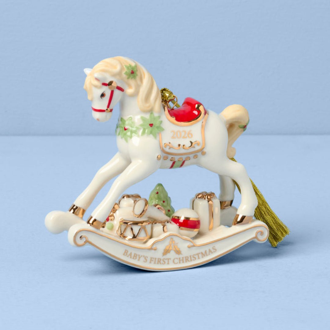 Lenox 2026 Baby's First Christmas Vintage Rocking Horse Ornament