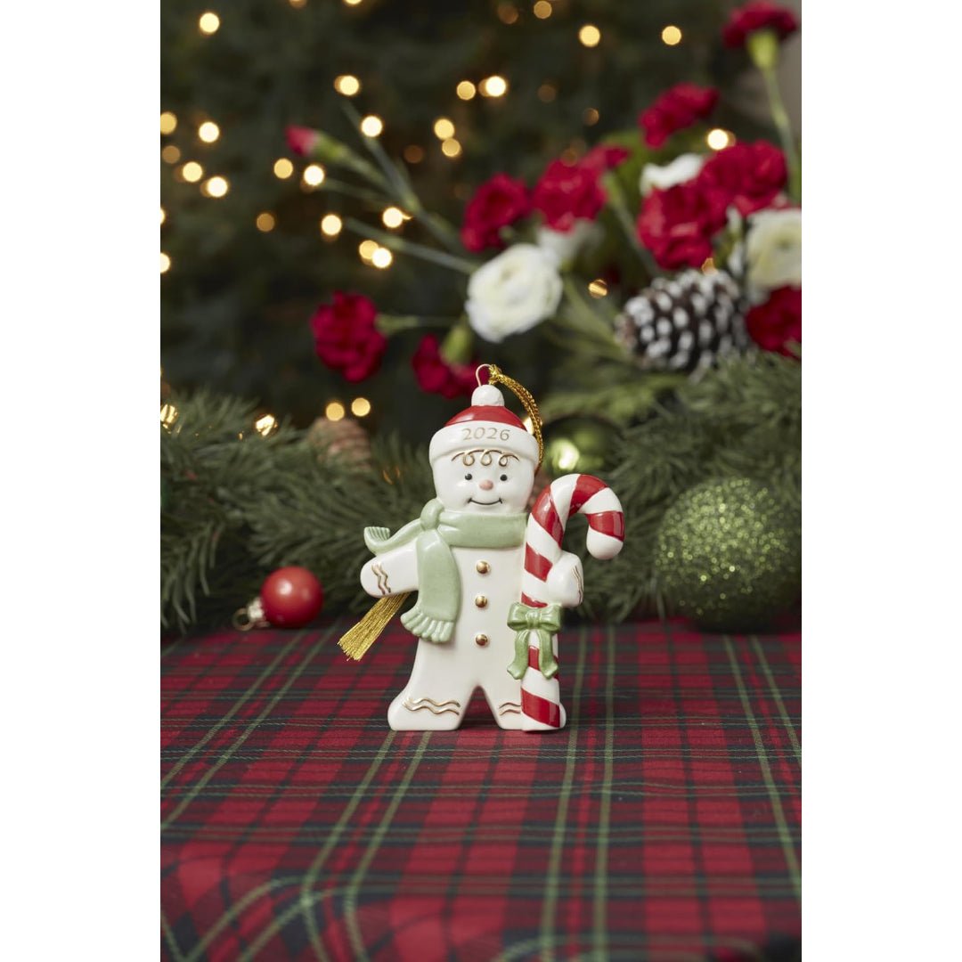 Lenox 2026 Gingerbread Man with Candy Cane Ornament