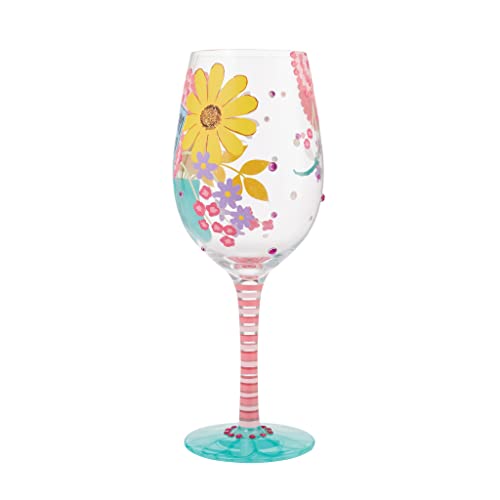 Lolita Best Mom Ever Hand-Painted Artisan Wine Glass, 15 oz.