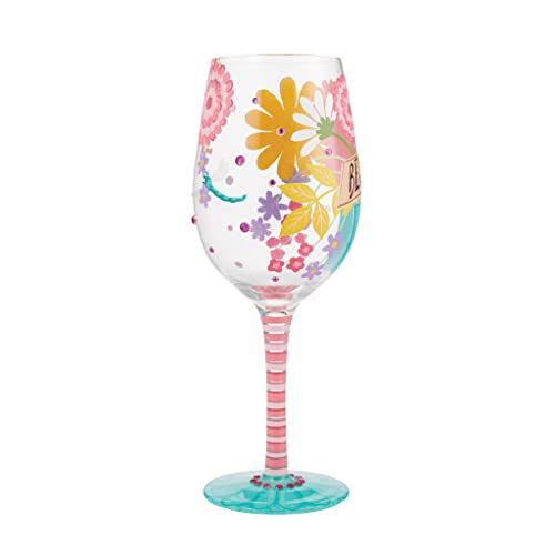 Lolita Best Mom Ever Hand-Painted Artisan Wine Glass, 15 oz.