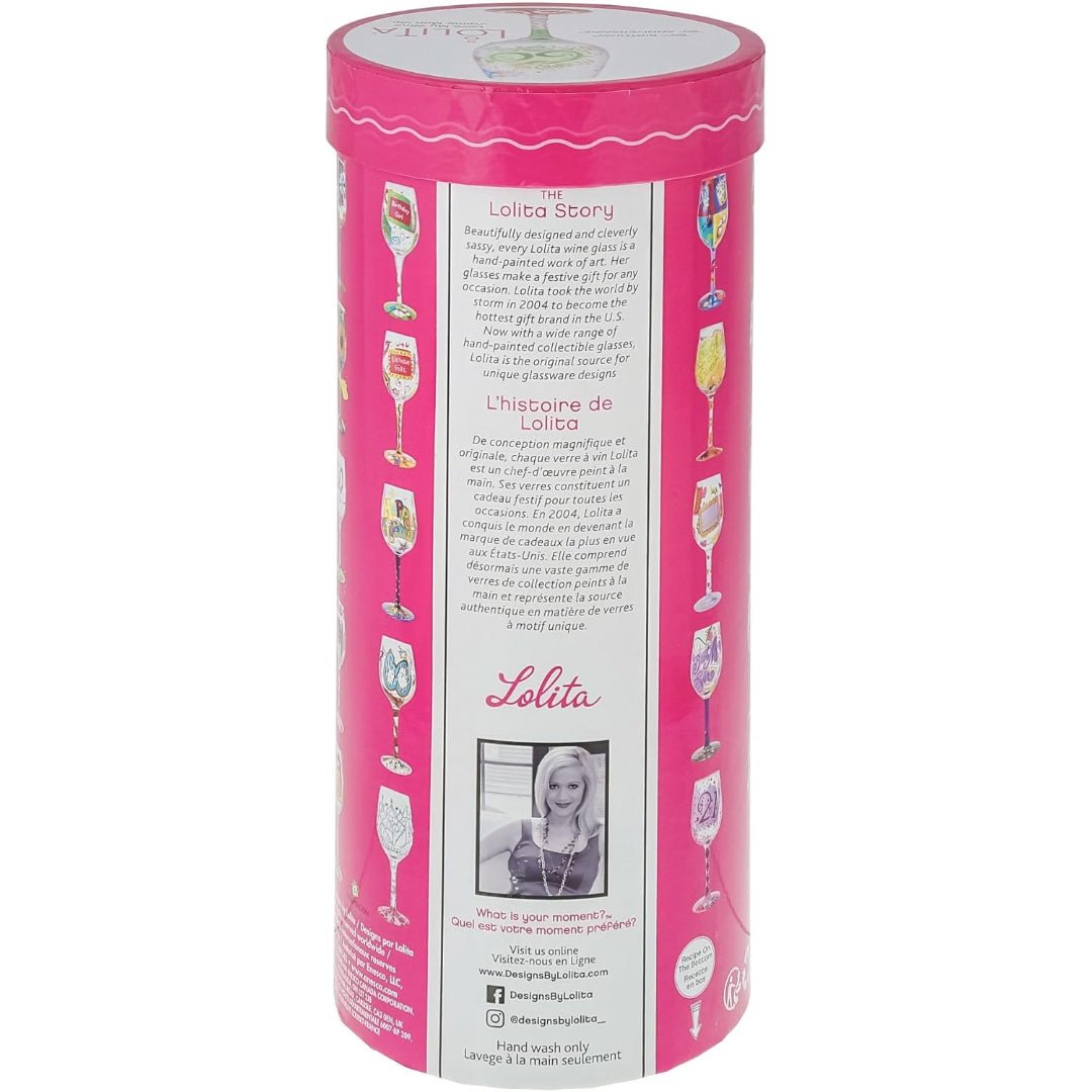 Lolita Happy 60th Birthday Hand - Painted Artisan Wine Glass, 15 oz.
