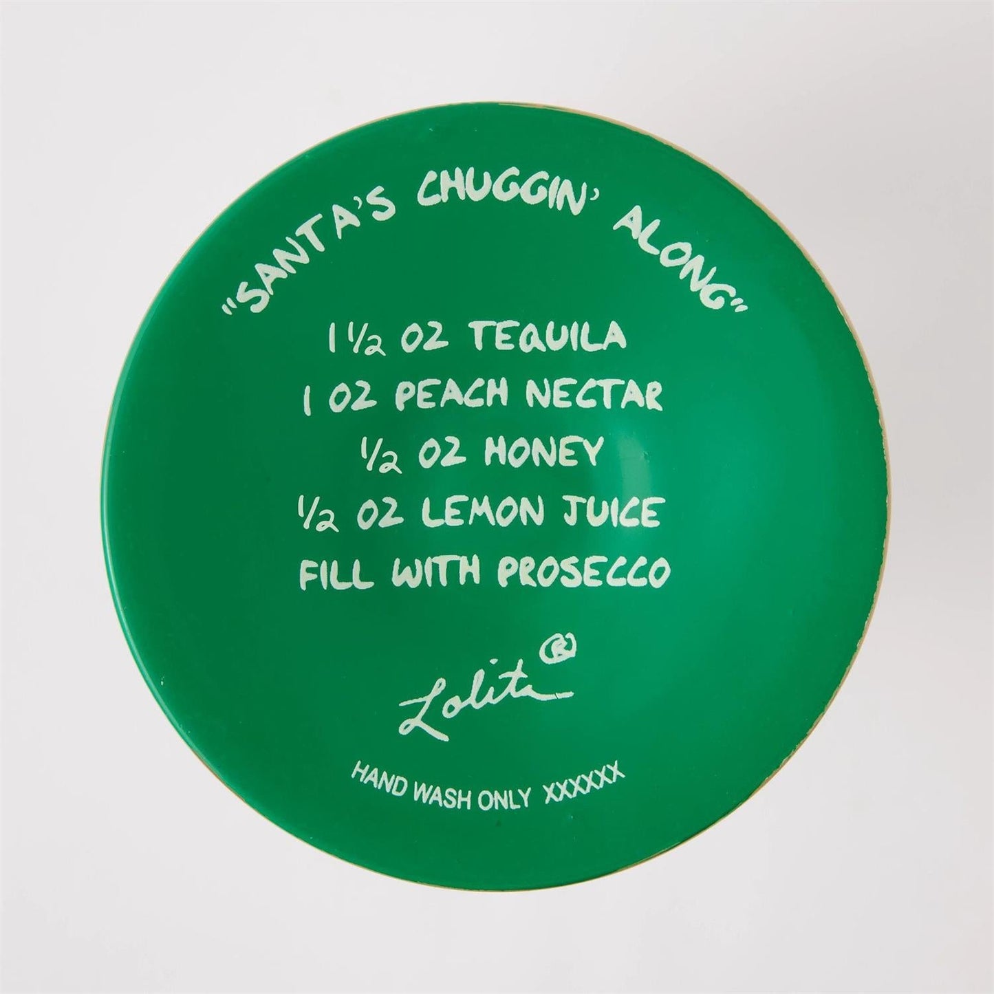 Lolita Wine Glass Santa's Chuggin' Along