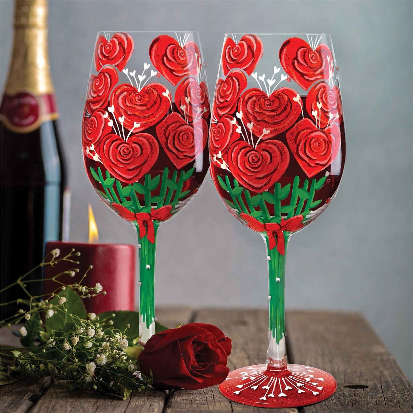 Lolita Wine Glass Valentine's Bouquet