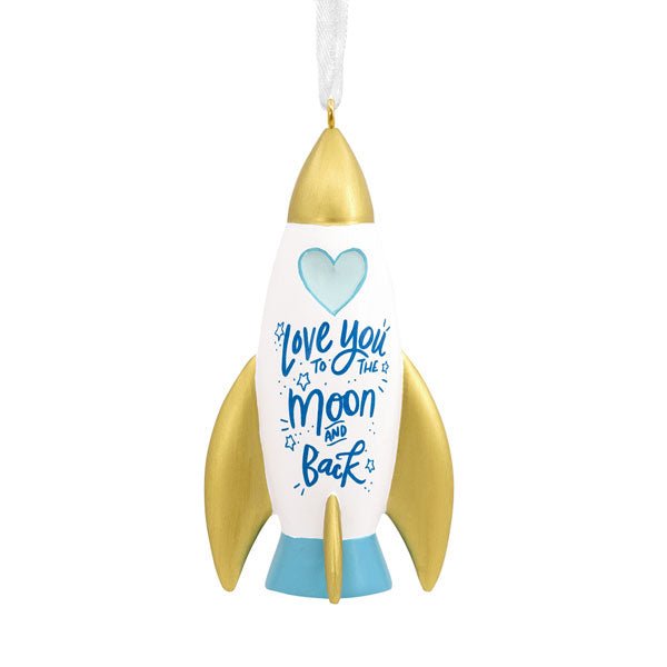 Love You to the Moon and Back Rocket Ship Tree Trimmer Ornament