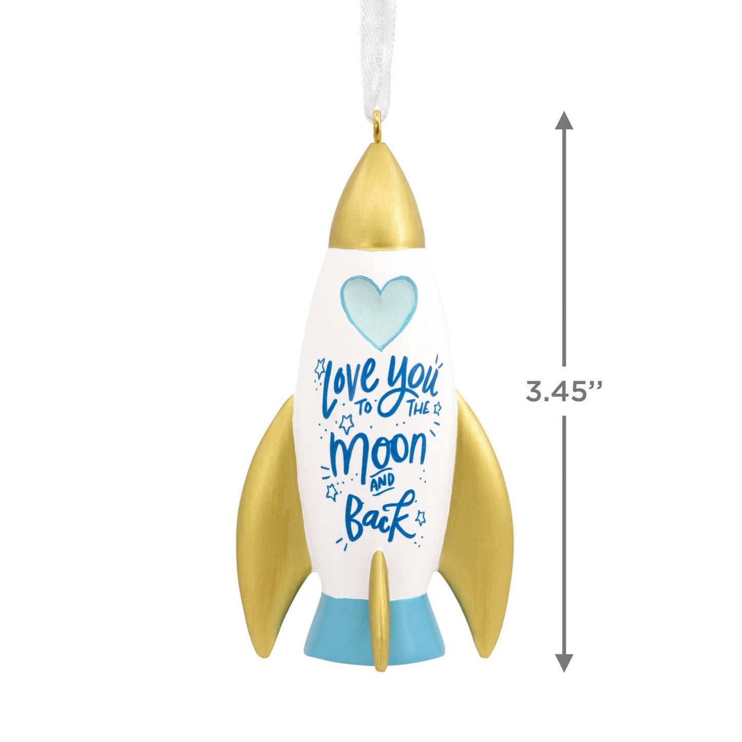 Love You to the Moon and Back Rocket Ship Tree Trimmer Ornament