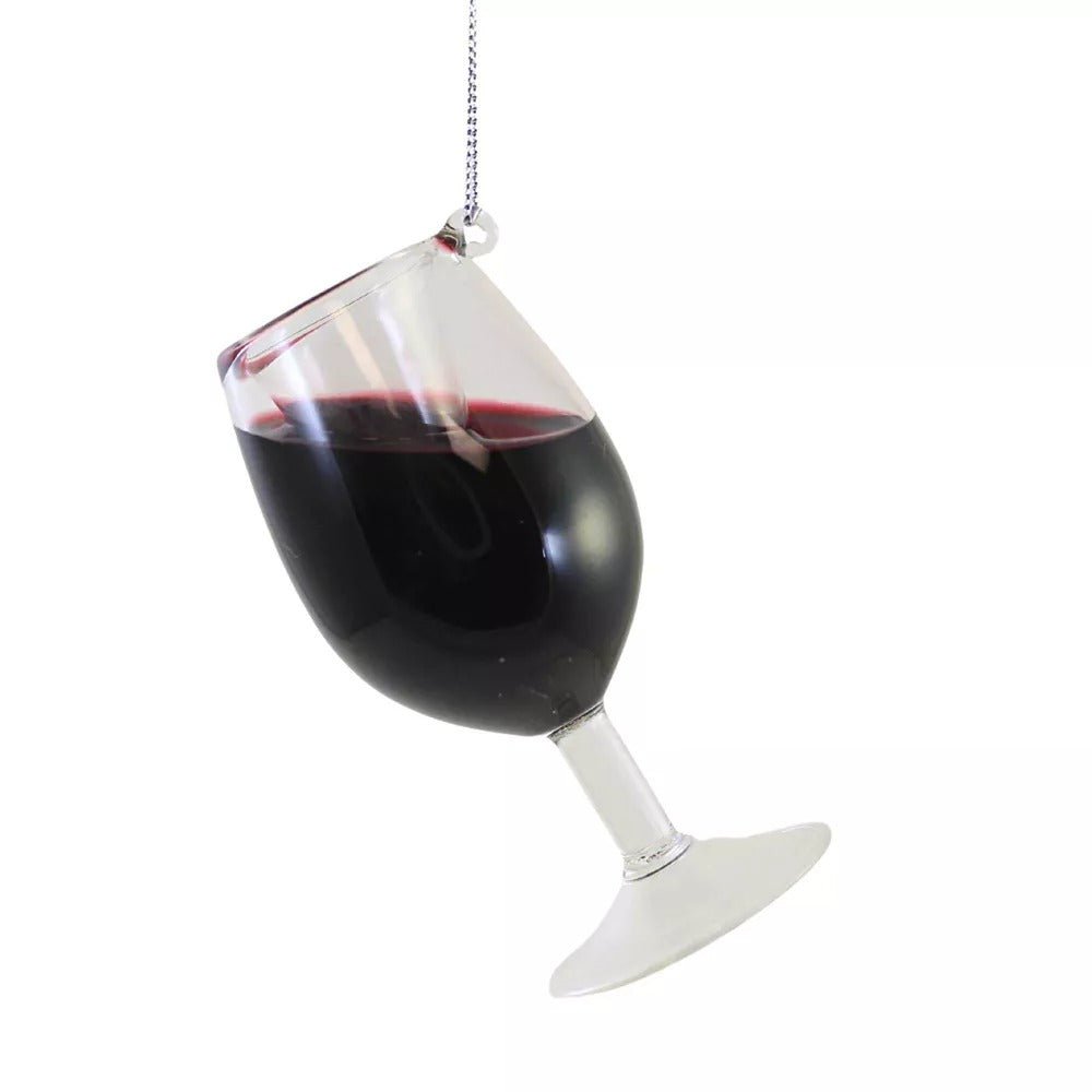 Merry Merlot Wine Glass Hanging Christmas Tree Ornament