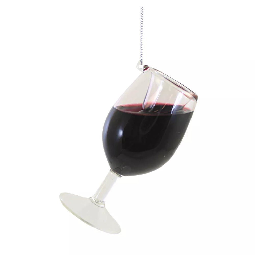 Merry Merlot Wine Glass Hanging Christmas Tree Ornament