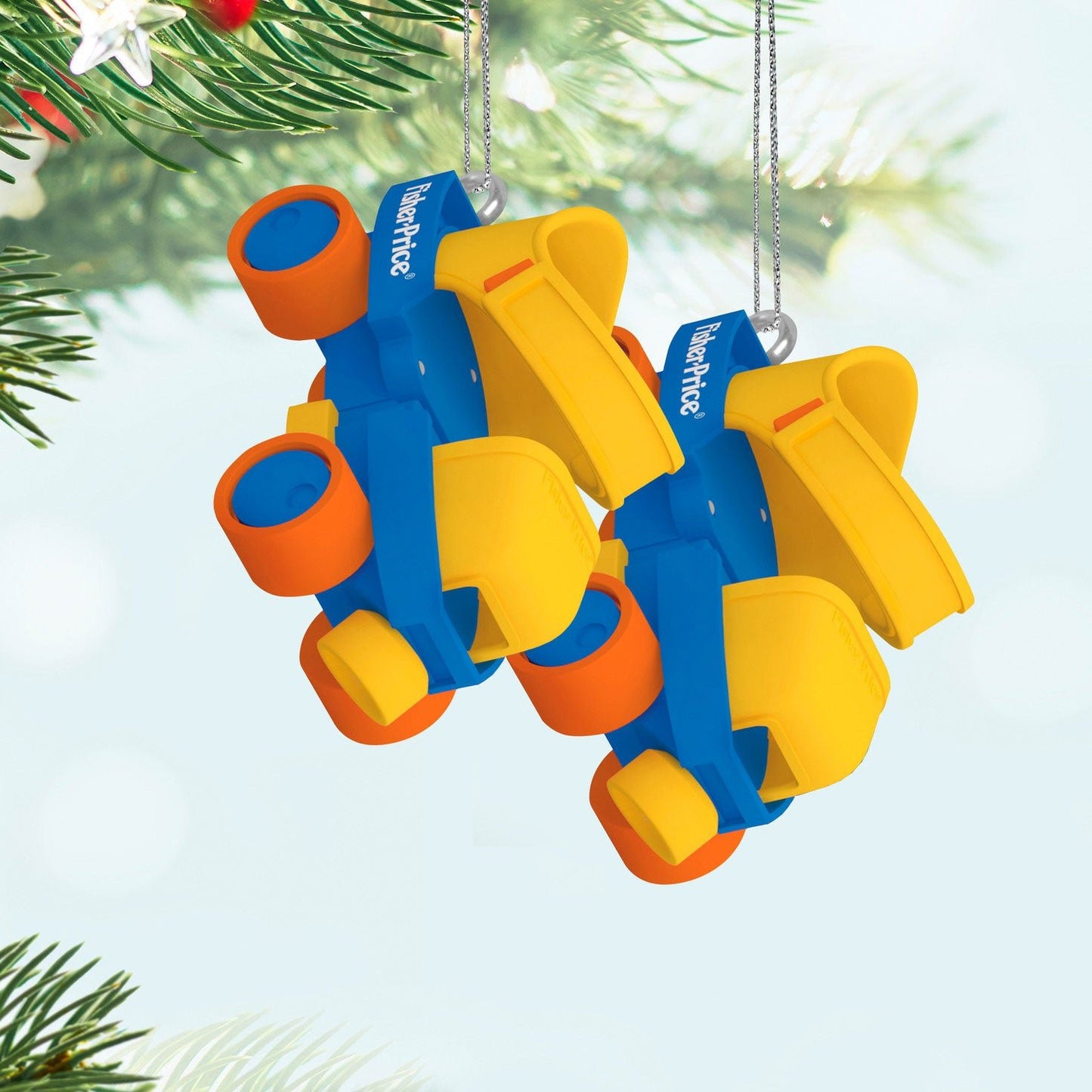 Mini Fisher - Price Roller Skates 2024 Keepsake Ornaments, Set of 2