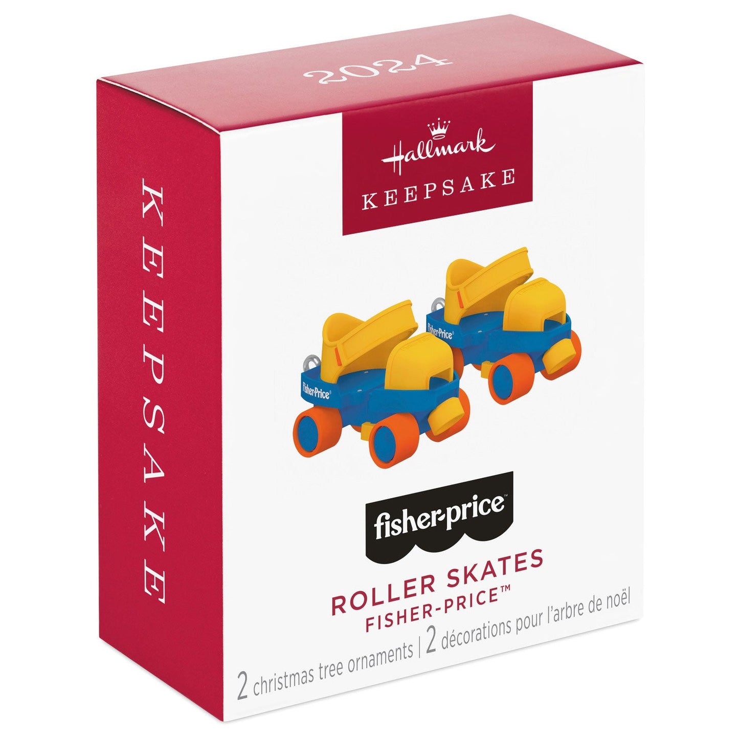 Mini Fisher - Price Roller Skates 2024 Keepsake Ornaments, Set of 2