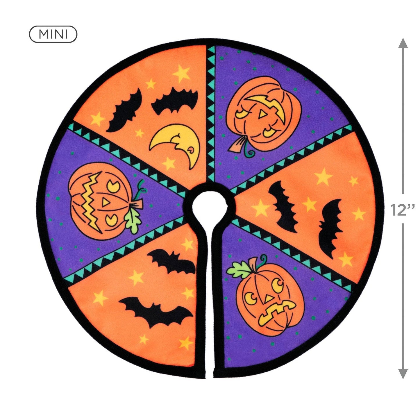 Mini Halloween Tree Topper and Tree Skirt, Set of 2