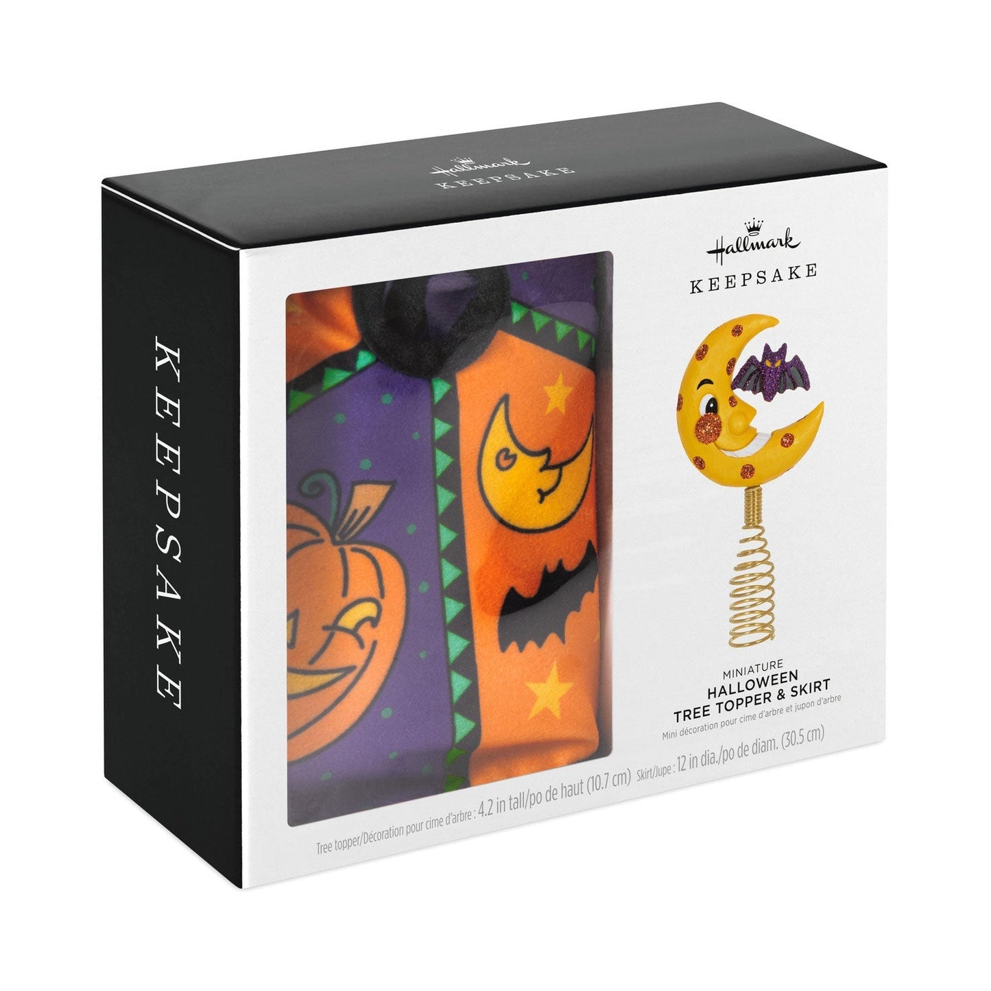 Mini Halloween Tree Topper and Tree Skirt, Set of 2