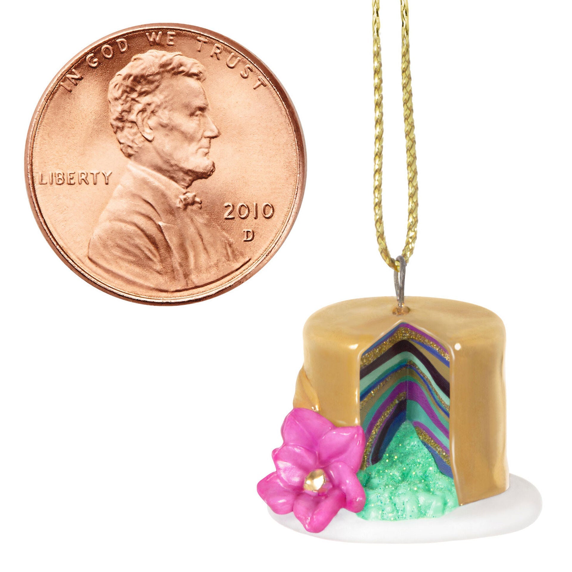 Mini Let's Celebrate!, 0.7", Porcelain and Metal, 2023 Keepsake Ornament