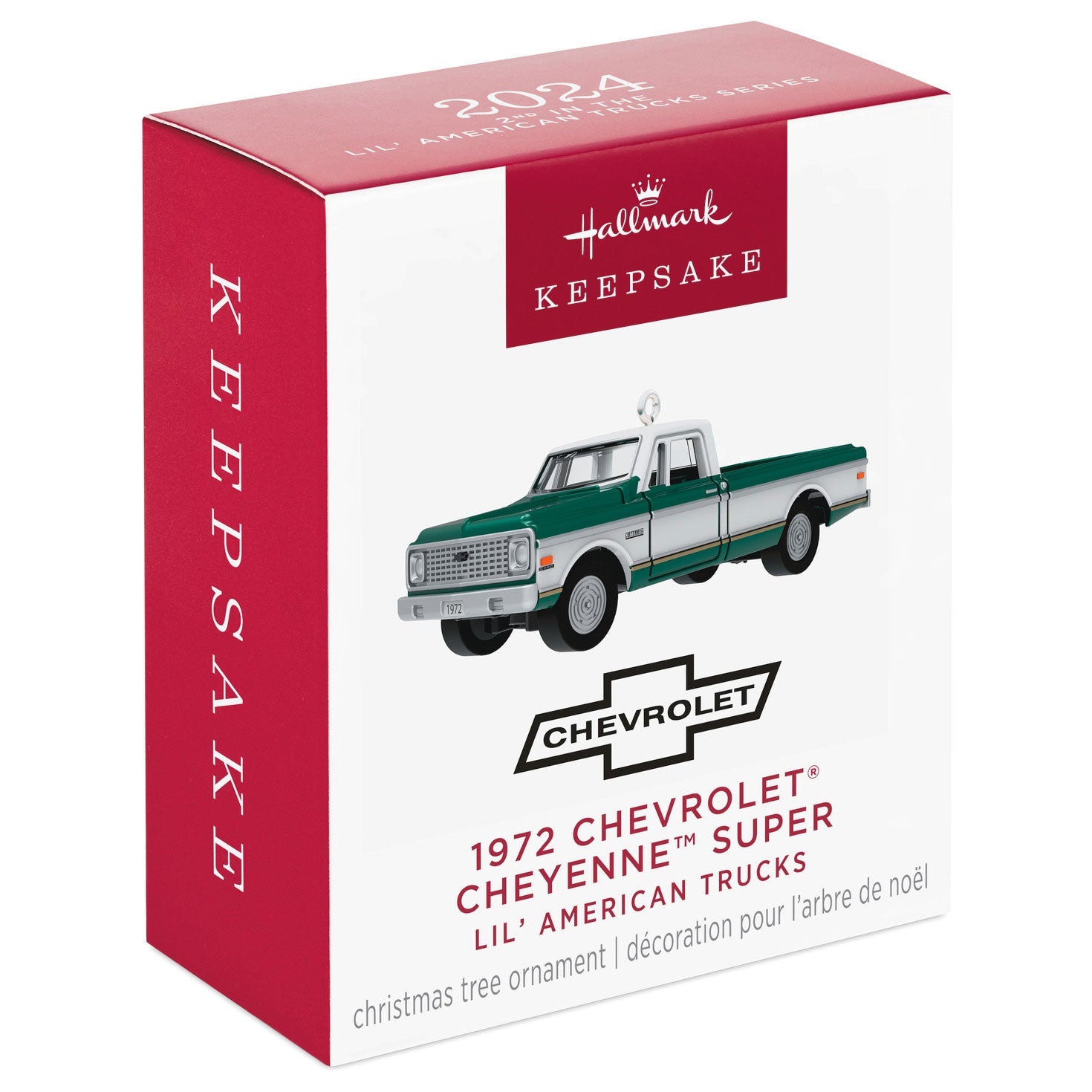 Mini Lil' American Trucks 1972 Chevrolet Cheyenne Super 2024 Metal Keepsake Ornament, 0.67"