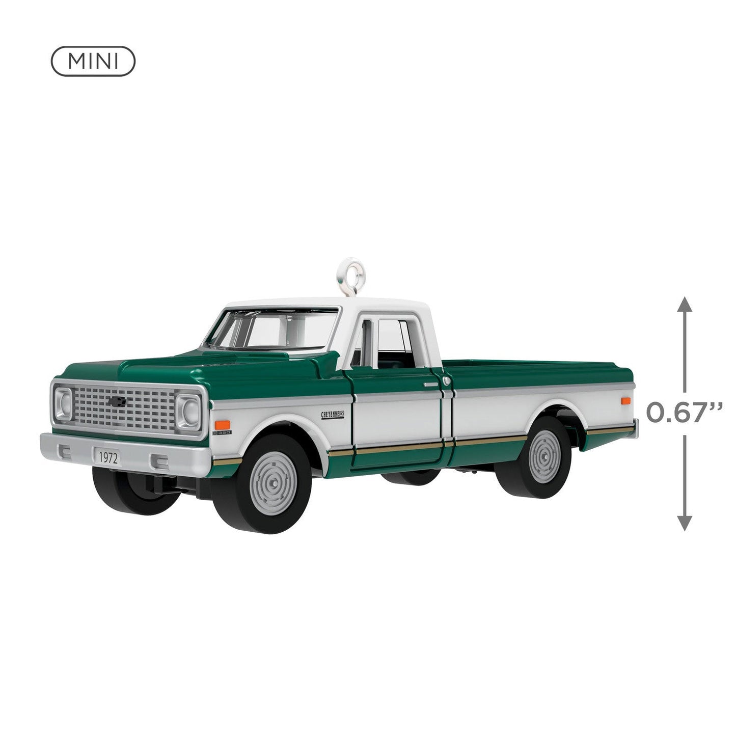 Mini Lil' American Trucks 1972 Chevrolet Cheyenne Super 2024 Metal Keepsake Ornament, 0.67"