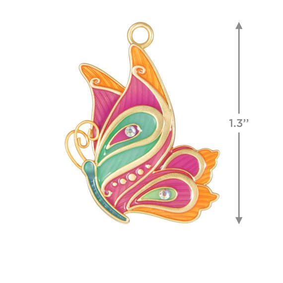 Mini Petite Paisley Butterfly Metal 2024 Keepsake Ornament, 1.3”