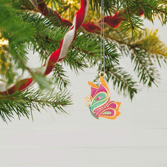 Mini Petite Paisley Butterfly Metal 2024 Keepsake Ornament, 1.3”