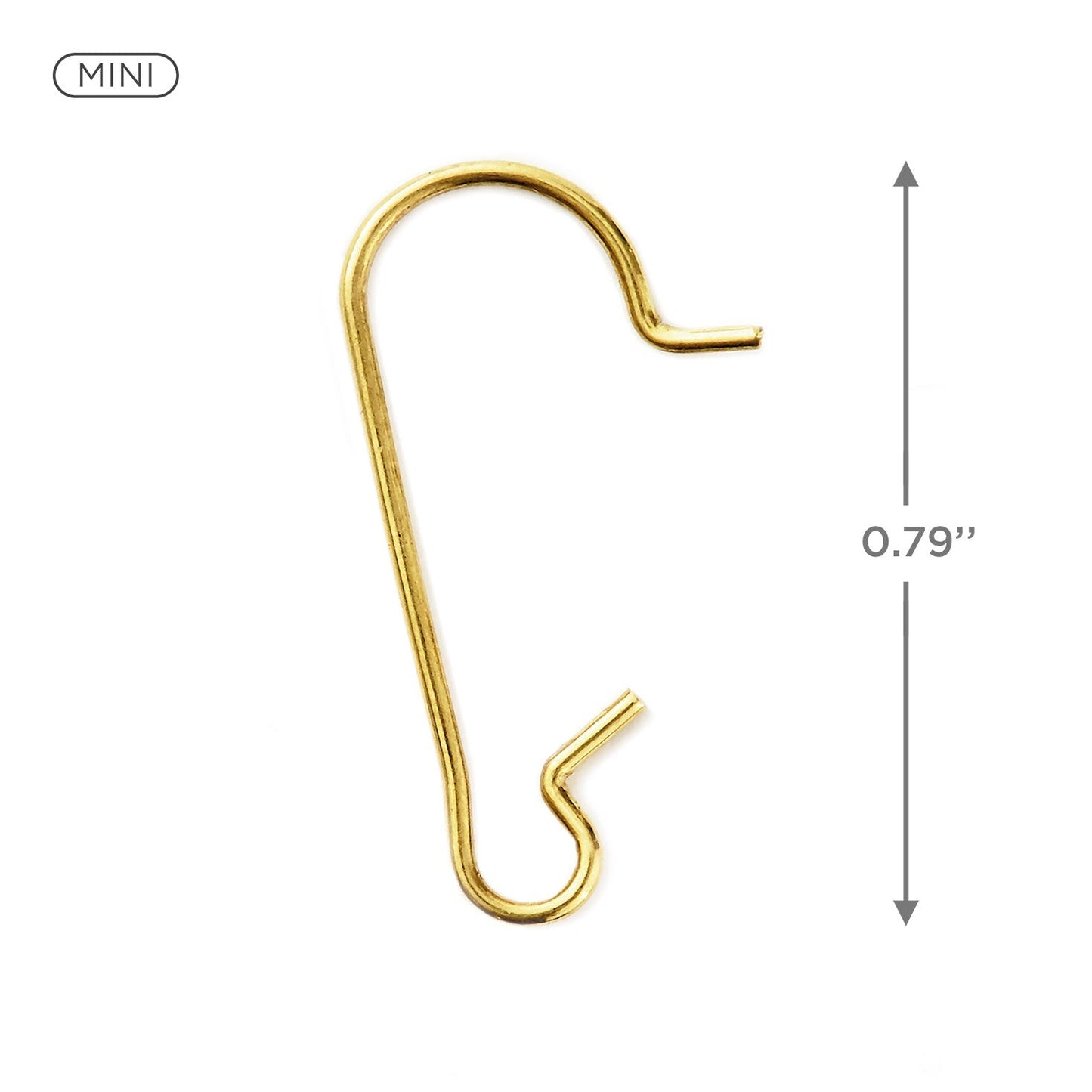 Miniature Brass Ornament Hooks, Set of 25