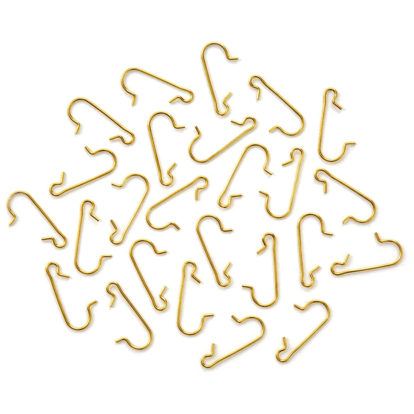 Miniature Brass Ornament Hooks, Set of 25