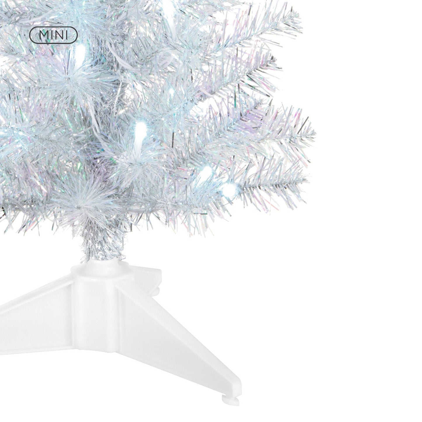 Miniature Silver and White Pre - Lit Christmas Tree, 18.75"