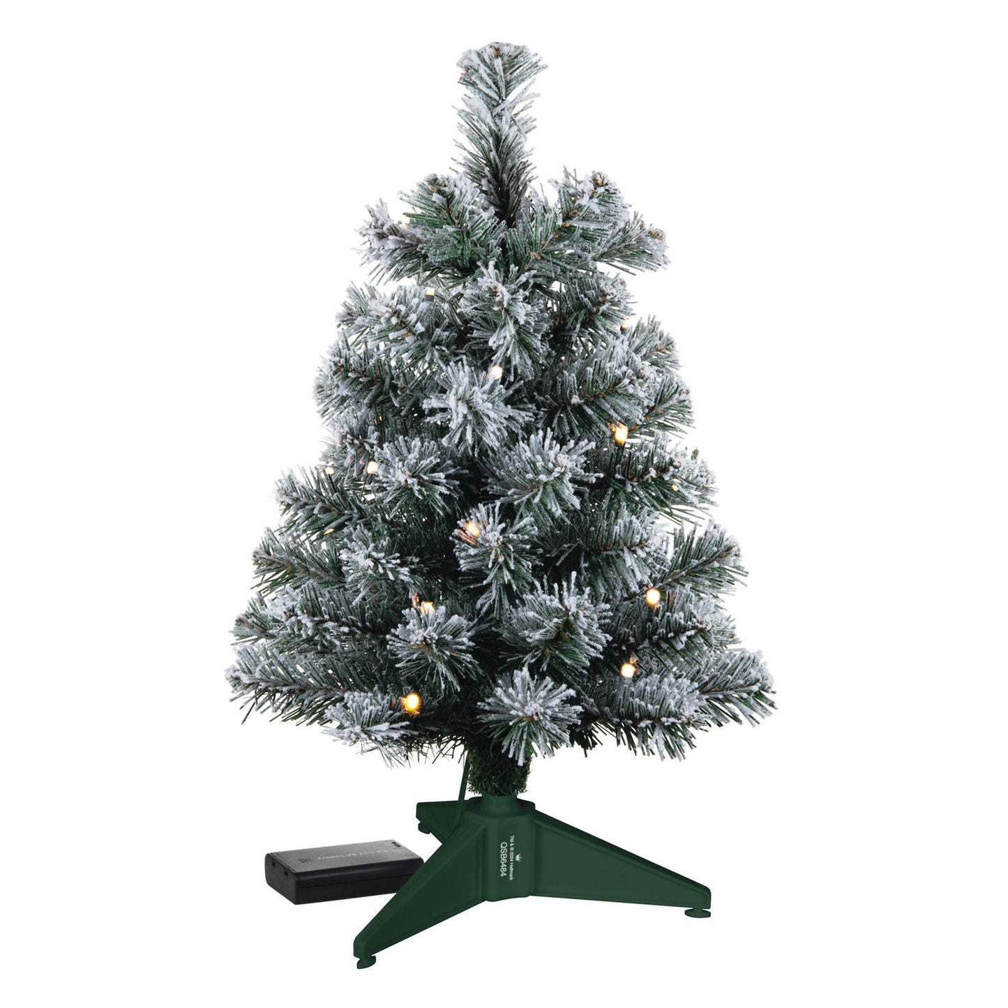 Miniature Snowy Green Pre - Lit Christmas Tree, 18.75"