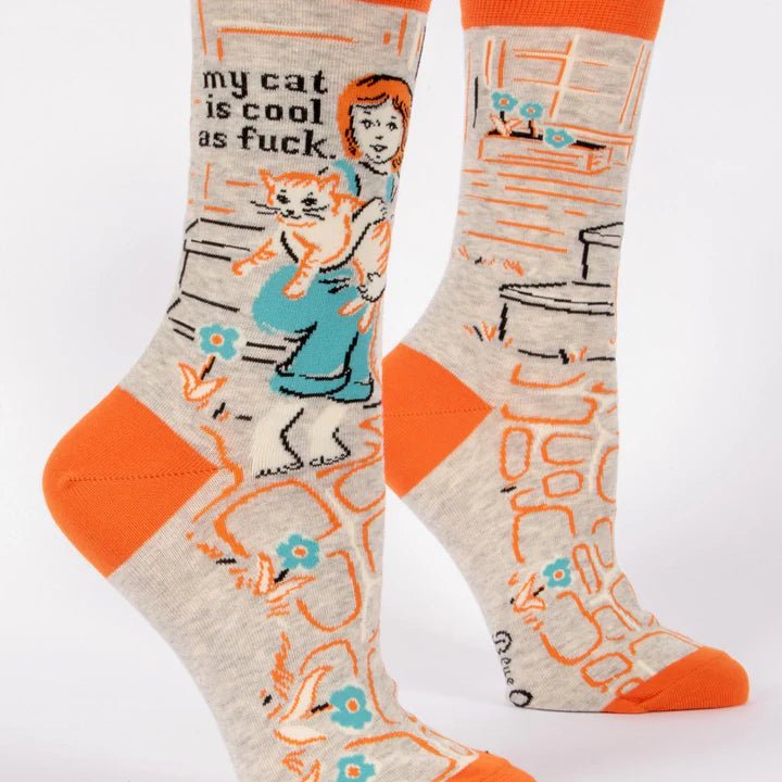 My Cat Is Cool as Fuck Crew Socks
