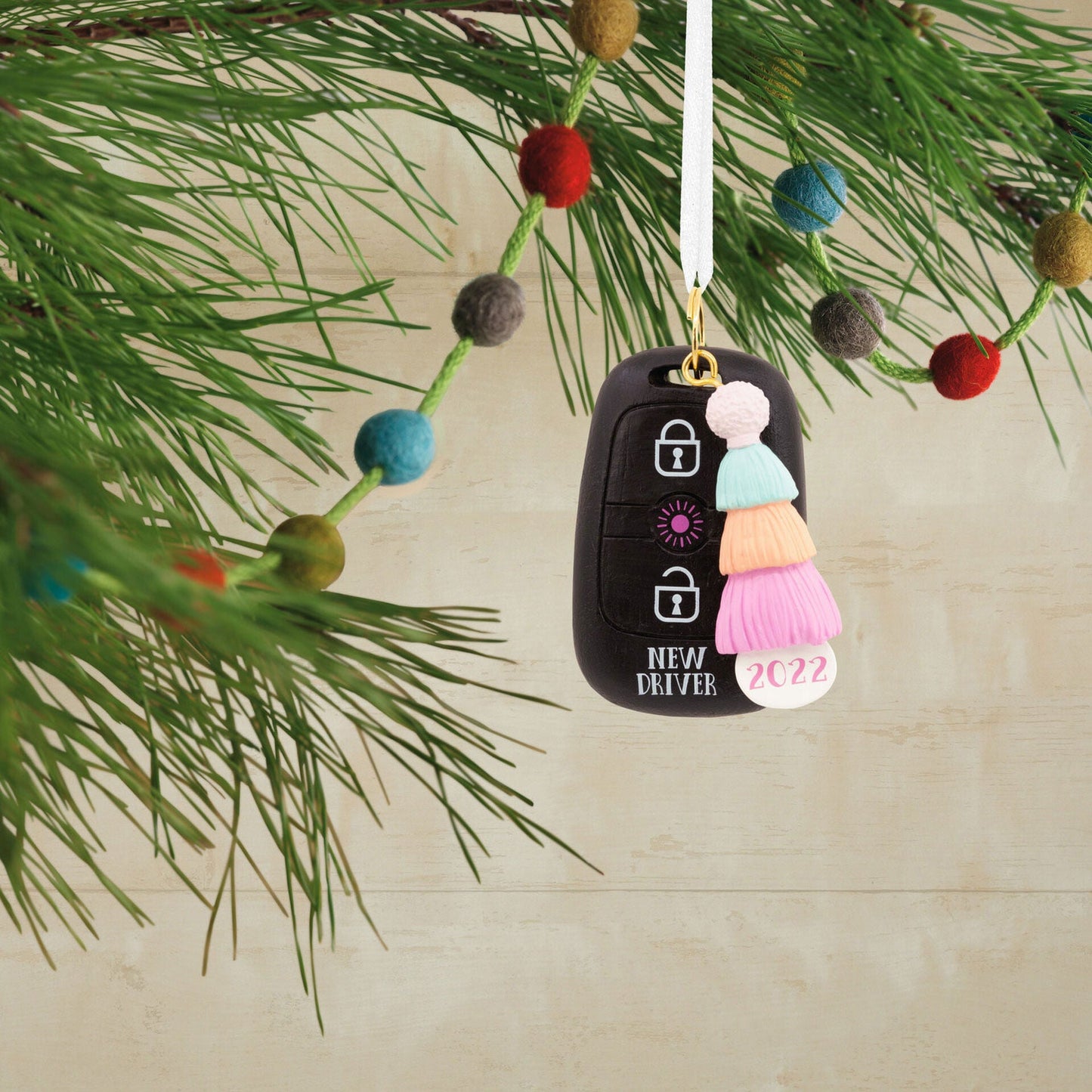 New Driver Pastel Keychain Dated 2022 Tree Trimmer Ornament