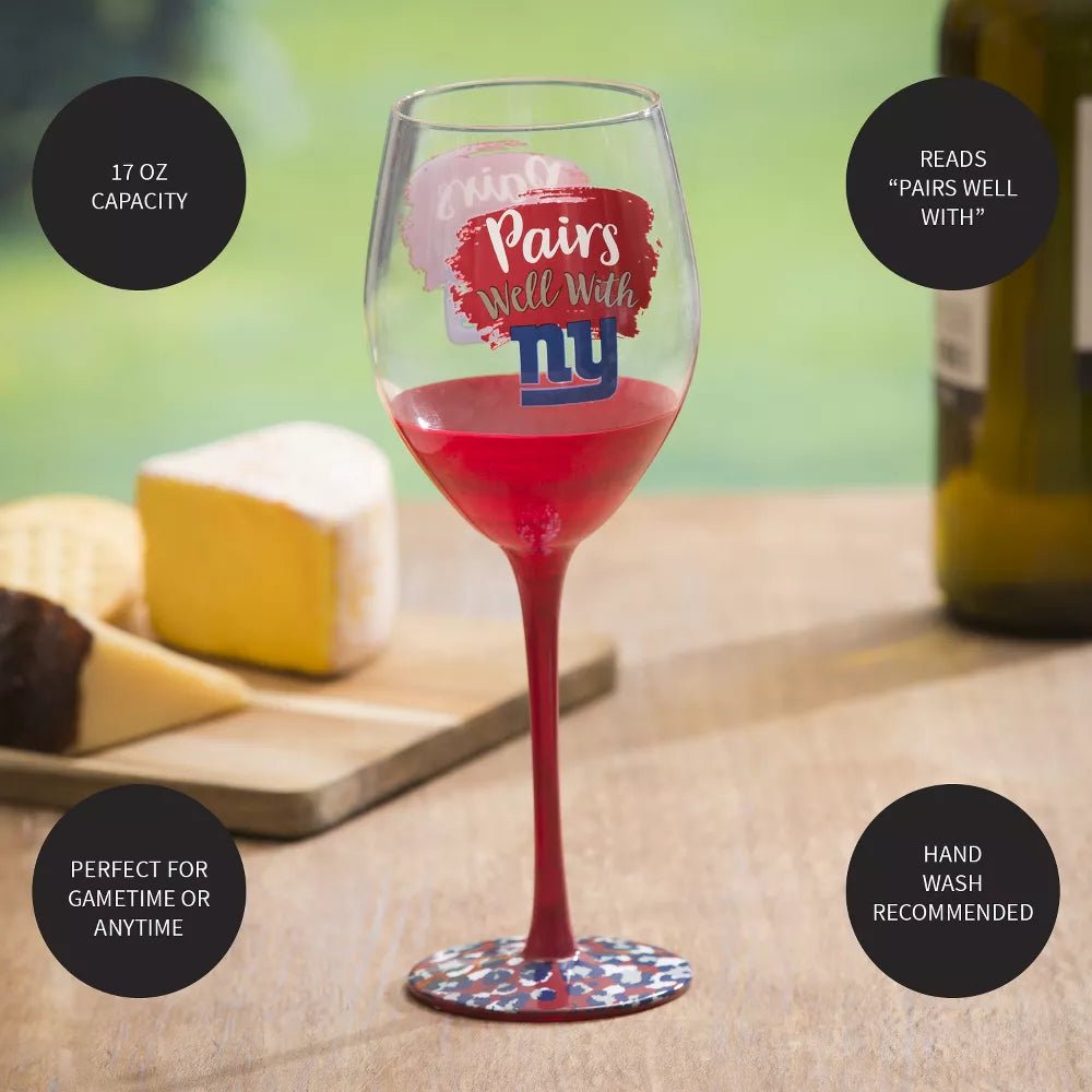New York Giants Boxed Wine Glass, 17oz