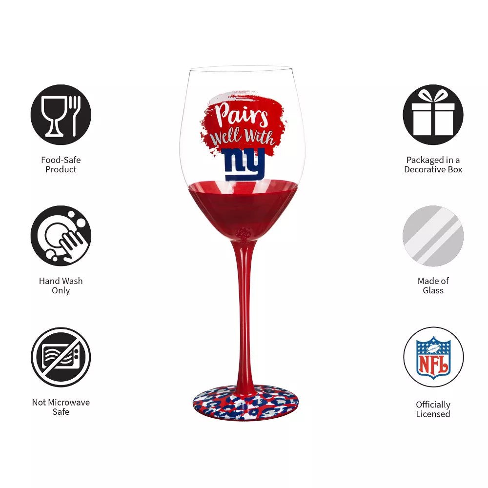 New York Giants Boxed Wine Glass, 17oz