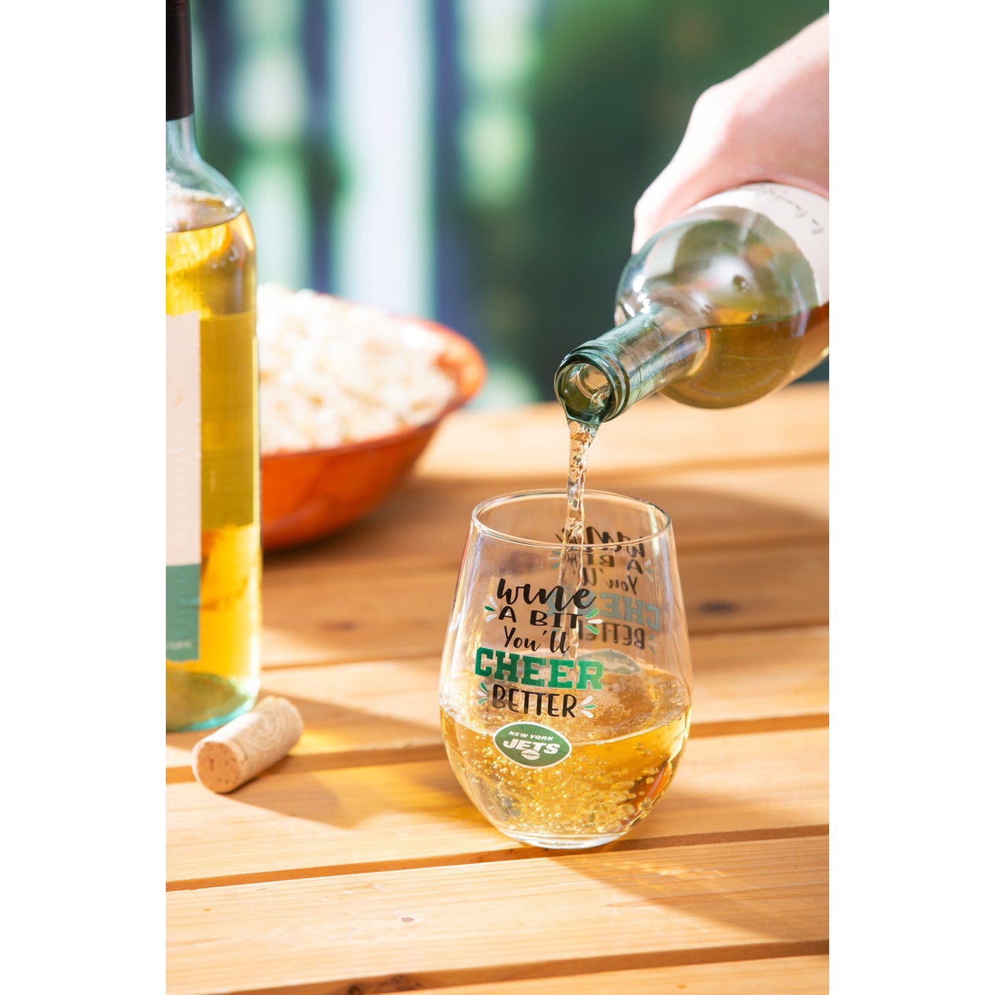 New York Jets Boxed Stemless Wine Glass, 17oz
