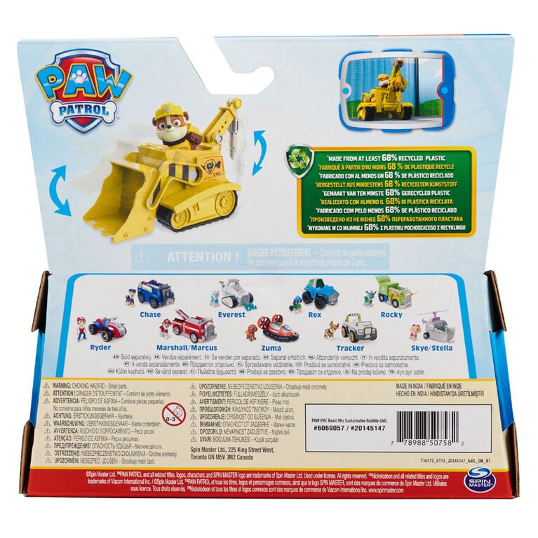 PAW Patrol Rubble Figurine with Bulldozer