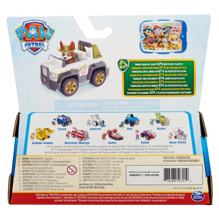 PAW Patrol Tracker Figurine with Jungle Cruiser