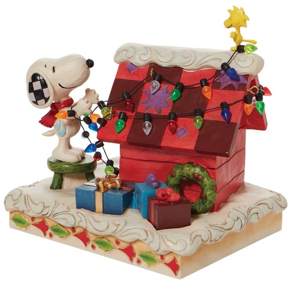 Peanuts by Jim Shore Snoopy and Woodstock Decorating The Dog House Figurine