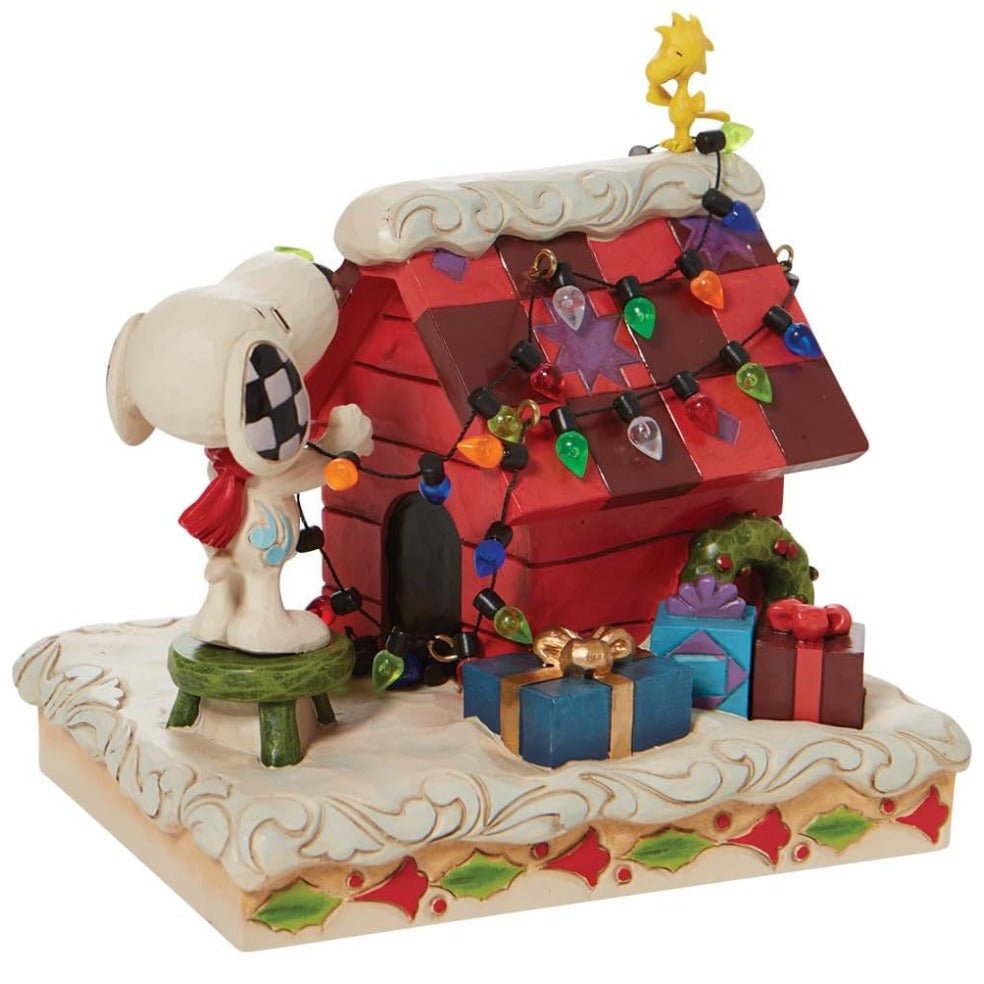 Peanuts by Jim Shore Snoopy and Woodstock Decorating The Dog House Figurine