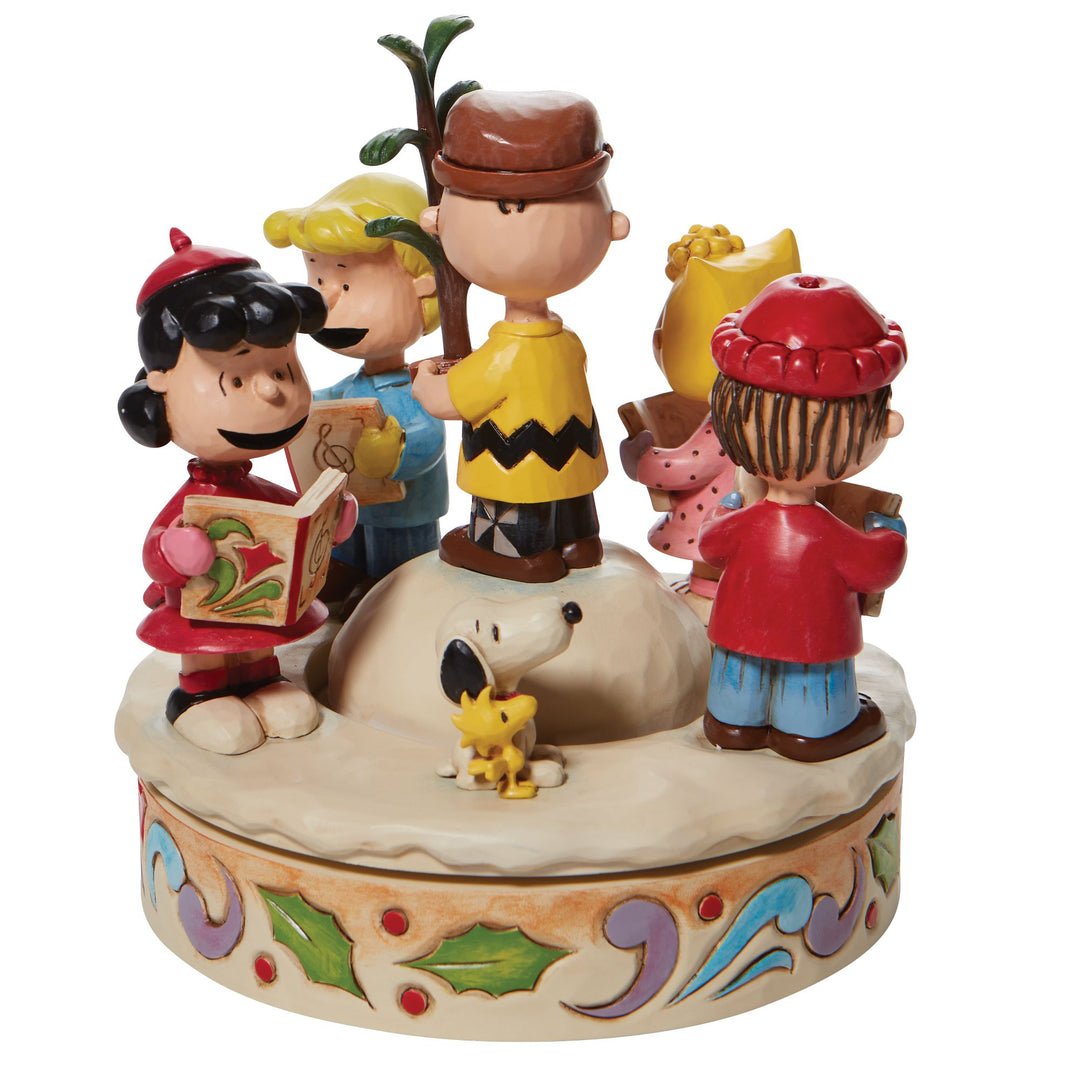 Peanuts by Jim Shore The Gang Caroling Around The Christmas Tree Figurine
