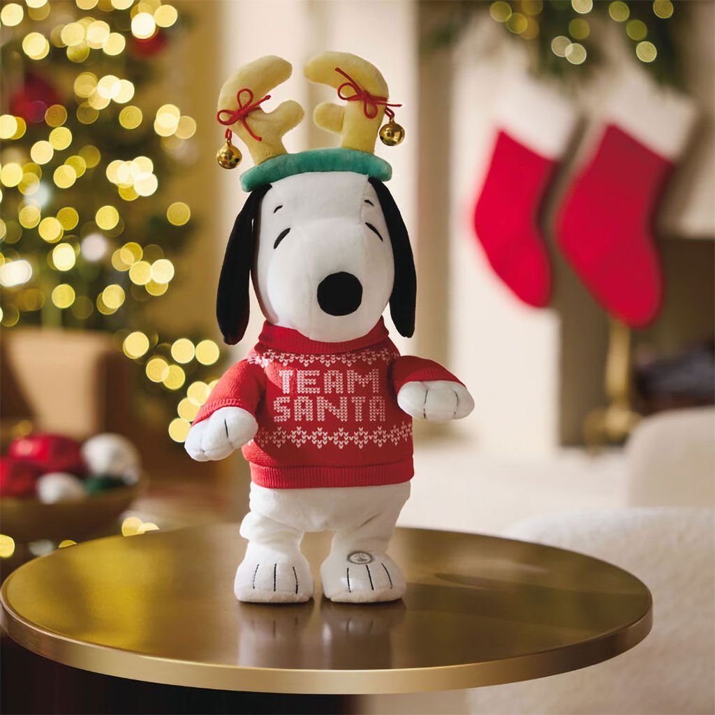 Peanuts® Team Santa Snoopy Plush with Sound and Motion, 14"