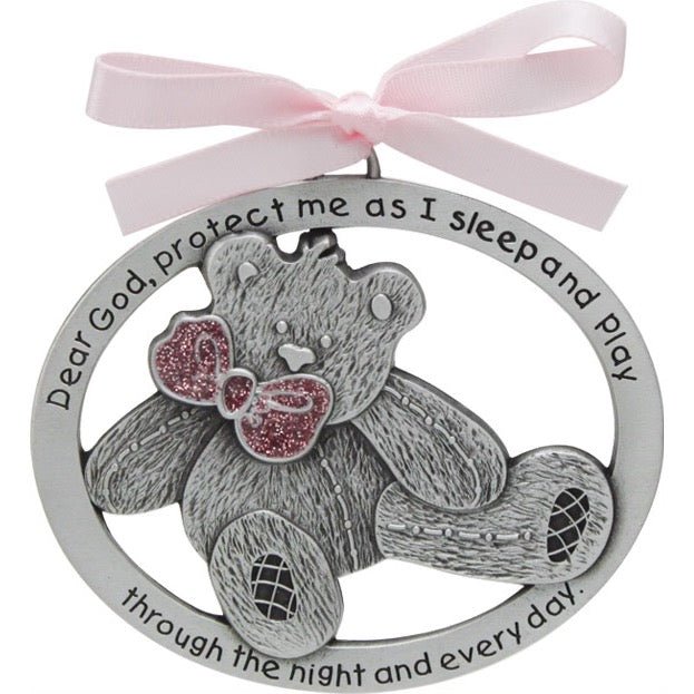 Pink Teddy Bear Crib Medal